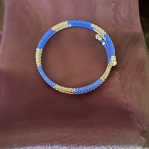 Lagos blue caviar ultramarine ceramic beaded wrap bracelet - Picture 3 of 5